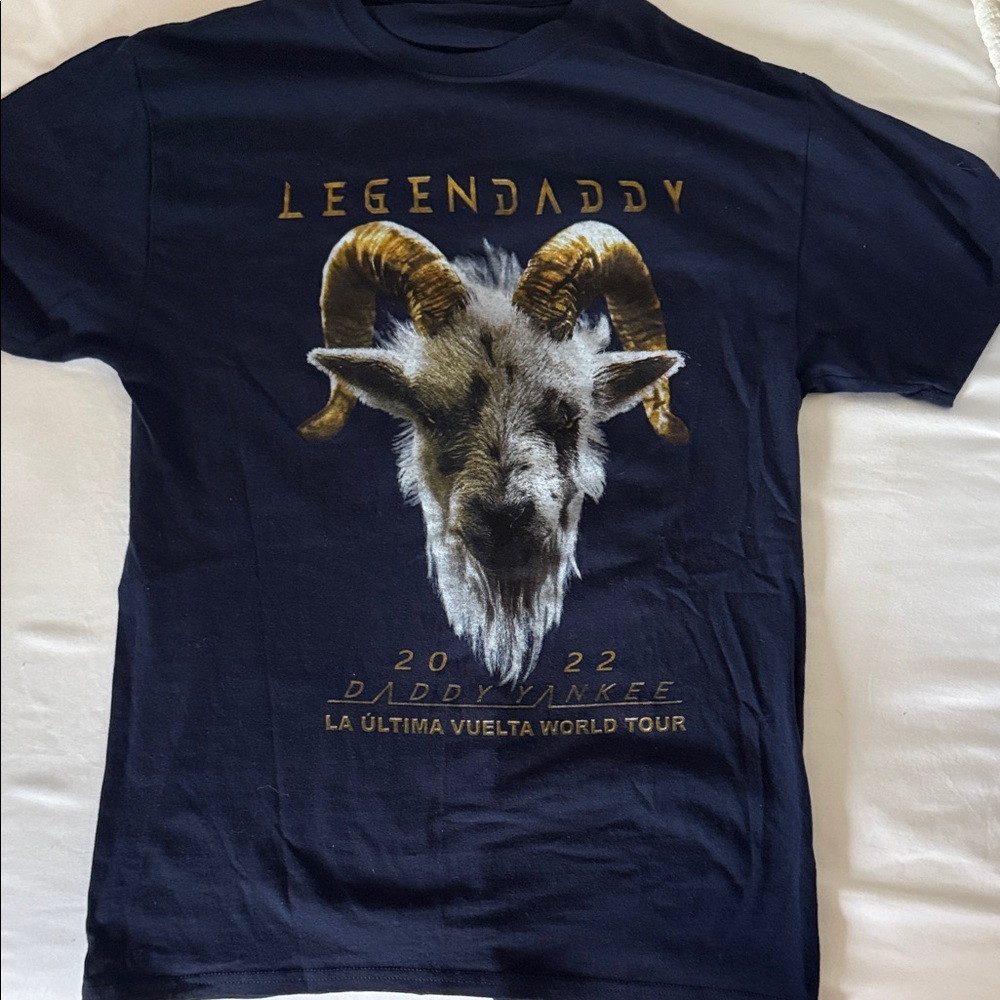 Legendaddy 2022 Tour Graphic Tee - Navy with Gold & White Goat Print